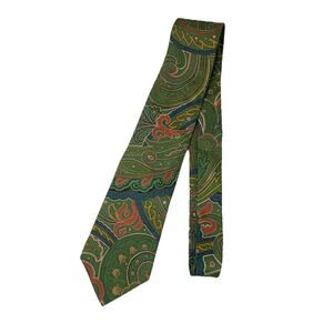 Brooks Brothers “346” Green Paisley Silk Tie 3” X 57” Business Formal Elegant